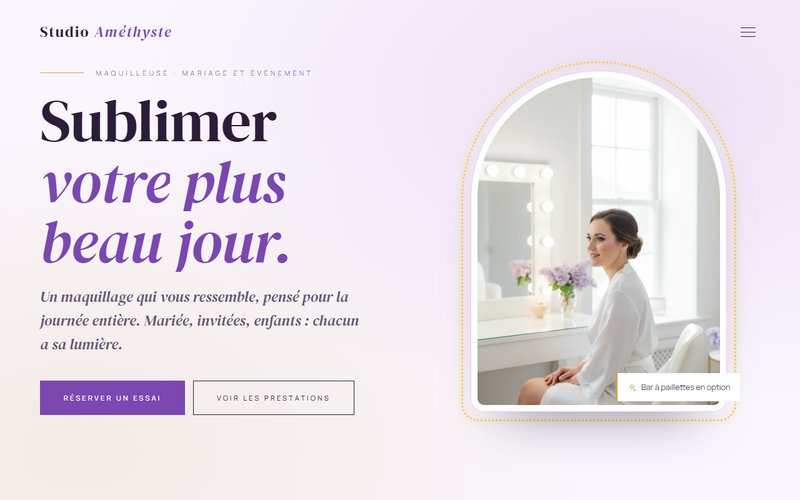 Aperçu du modèle Maquillage · Studio Améthyste, pour maquillage