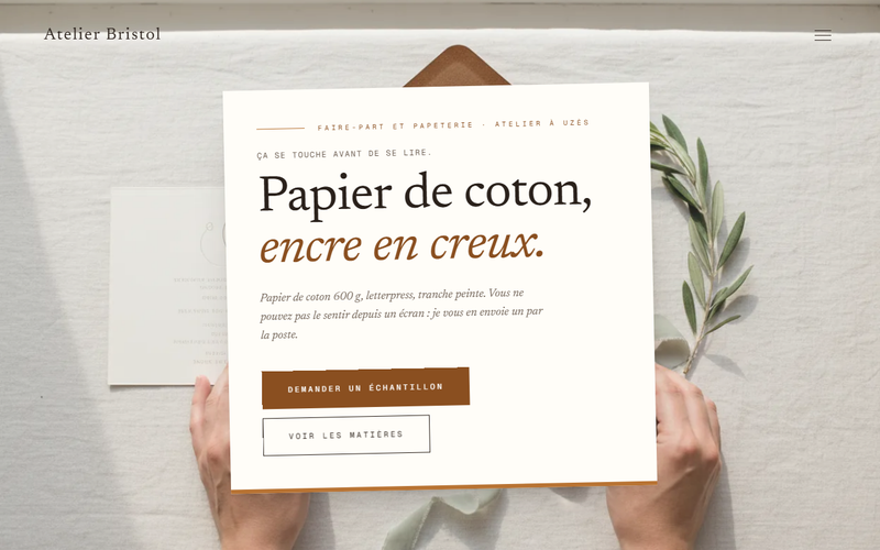 Aperçu du modèle Faire-part · Table et matière, pour faire-part