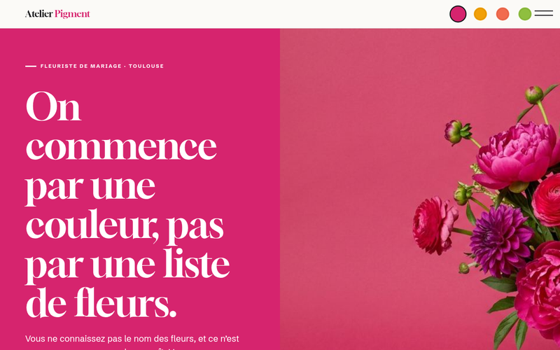 Aperçu du modèle Fleuriste · Nuancier, pour fleuriste