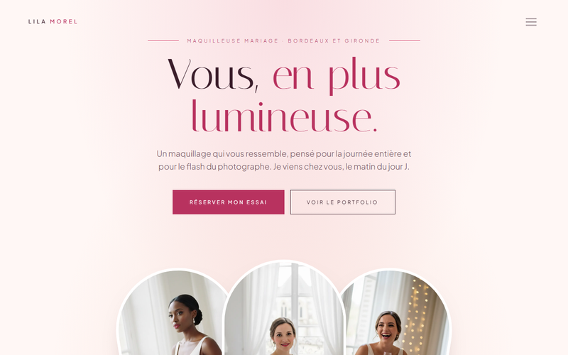 Aperçu du modèle Maquillage mariée · Rose poudré, pour maquillage