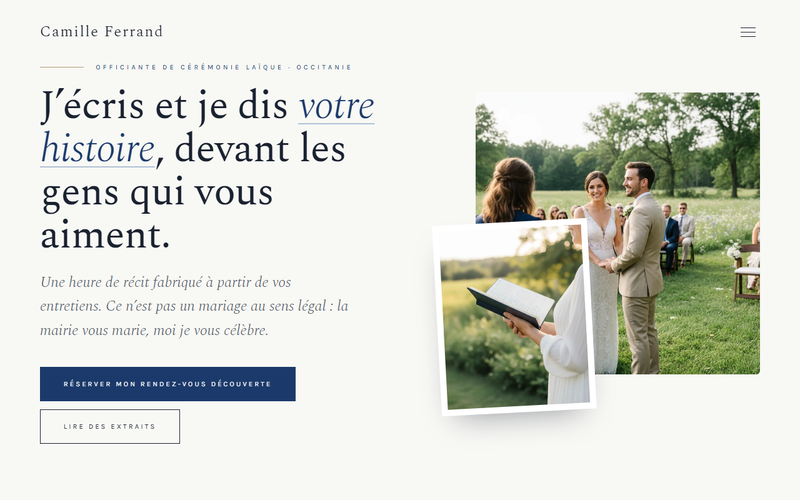 Aperçu du modèle Officiant · Archives et papier, pour officiant