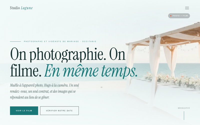 Aperçu du modèle Photo et vidéo · Lagune, pour photographe et vidéaste