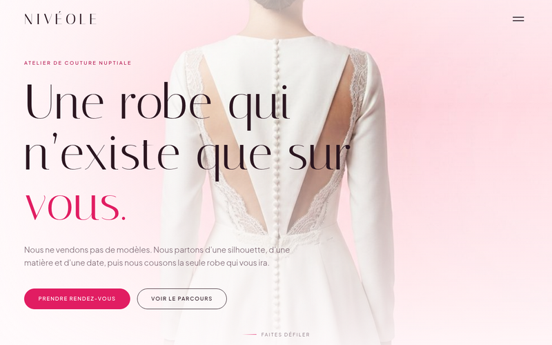 Aperçu du modèle Robes de mariée · Rose qui claque, pour robe de mariée