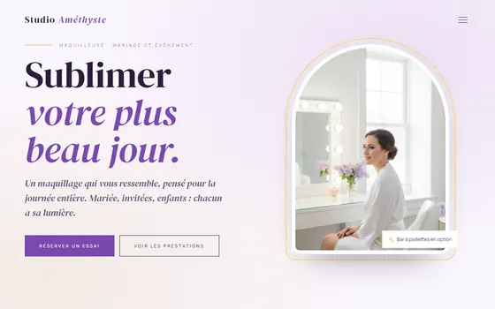 Modèle Studio Améthyste, pour Maquillage