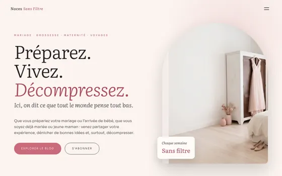 Modèle Noces sans filtre, pour Blog mariage