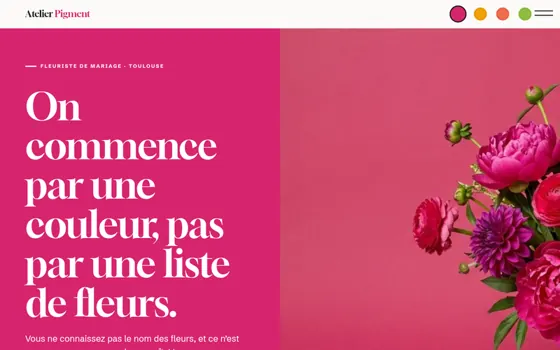 Modèle Nuancier, pour Fleuriste