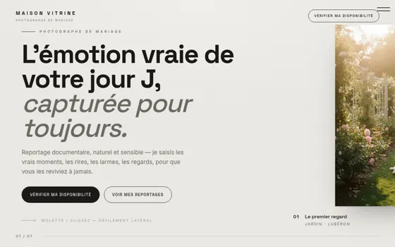 Modèle Galerie Horizontale, pour Photographe