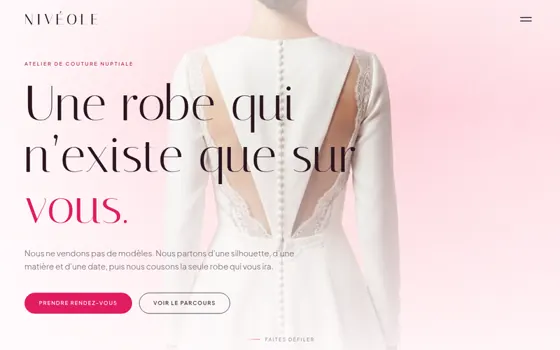 Modèle Rose qui claque, pour Robe de mariée