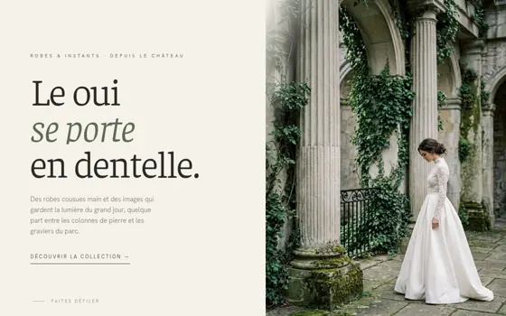 Modèle Pierre et lierre, pour Robe de mariée