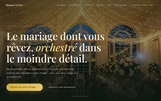 Modèle Moody Romantique, pour Wedding planner