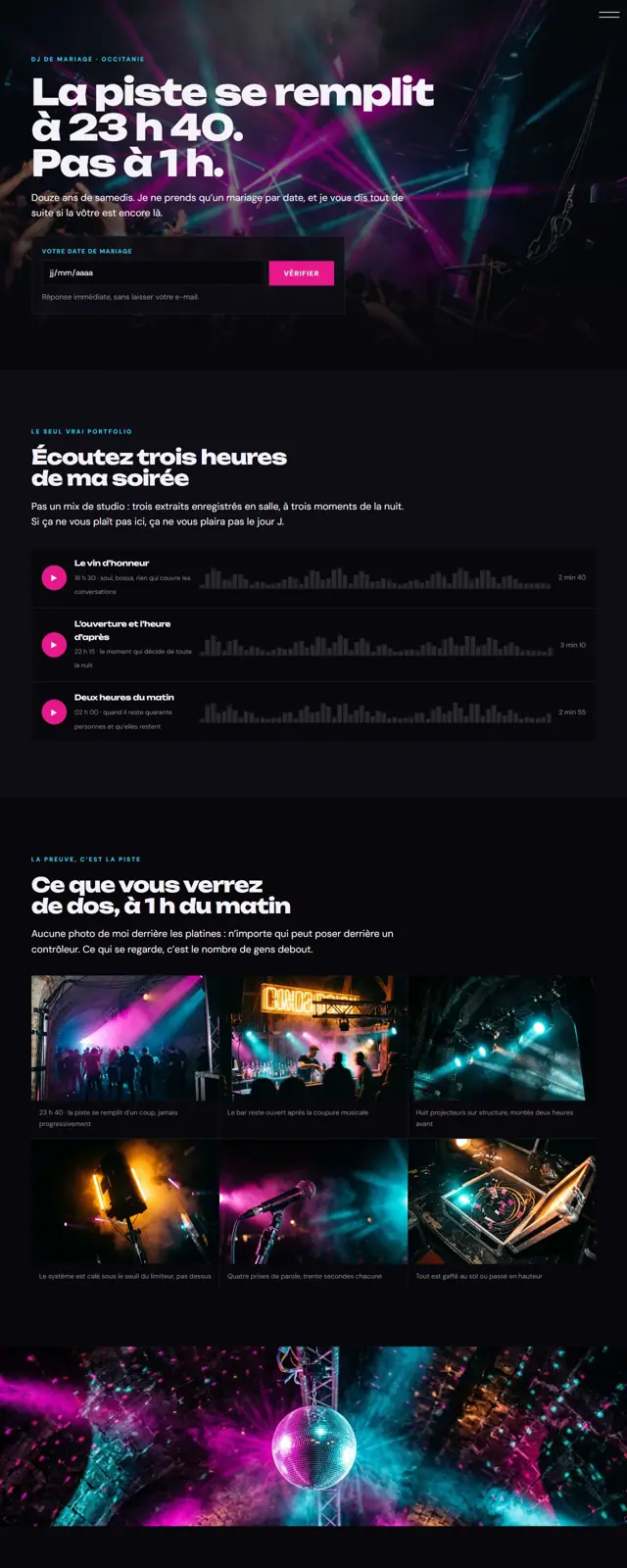 Le modèle Nuit et néon, pour DJ, sur un ordinateur
