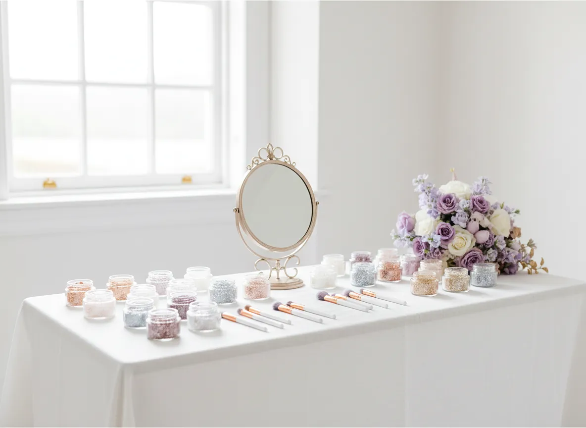 Le bar à paillettes prêt pour les invités